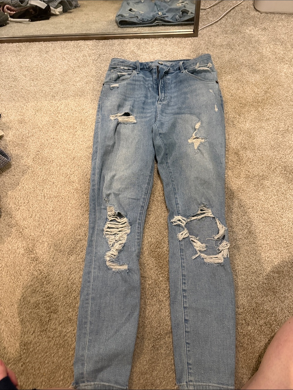 Abercrombie & Fitch Light Blue Skinny Distressed Jeans